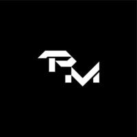 modern monogram initial bold futuristic concept PM techno style letter vector