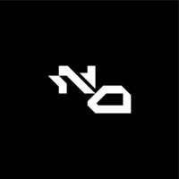 modern monogram initial bold futuristic concept NO techno style letter vector