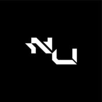 modern monogram initial bold futuristic concept NU techno style letter vector