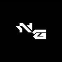 modern monogram initial bold futuristic concept NG techno style letter vector