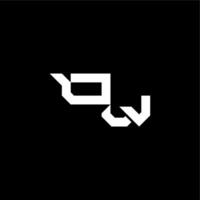 modern monogram initial bold futuristic concept OW techno style letter vector
