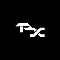 modern monogram initial bold futuristic concept PX techno style letter vector