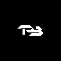 modern monogram initial bold futuristic concept PB techno style letter vector
