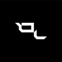 modern monogram initial bold futuristic concept OL techno style letter vector