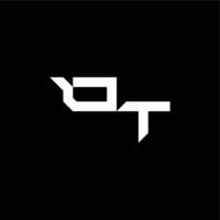 modern monogram initial bold futuristic concept OT techno style letter vector