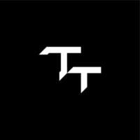 modern monogram initial bold futuristic concept TT techno style letter vector