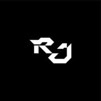 modern monogram initial bold futuristic concept RJ techno style letter vector