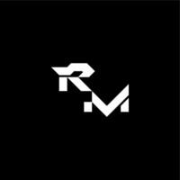 modern monogram initial bold futuristic concept RM techno style letter vector