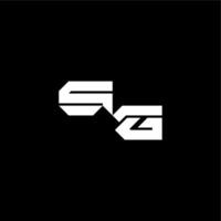 modern monogram initial bold futuristic concept SG techno style letter vector
