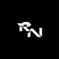 modern monogram initial bold futuristic concept RN techno style letter vector