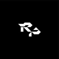 modern monogram initial bold futuristic concept RP techno style letter vector