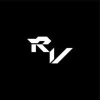 modern monogram initial bold futuristic concept RV techno style letter vector