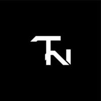 modern monogram initial bold futuristic concept TN techno style letter vector