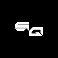 modern monogram initial bold futuristic concept SQ techno style letter vector