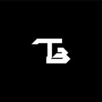 modern monogram initial bold futuristic concept TB techno style letter vector