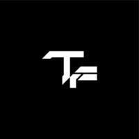 modern monogram initial bold futuristic concept TF techno style letter vector