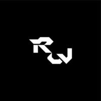 modern monogram initial bold futuristic concept RW techno style letter vector