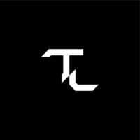 modern monogram initial bold futuristic concept TL techno style letter vector