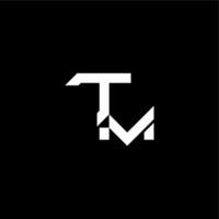modern monogram initial bold futuristic concept TM techno style letter vector