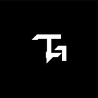 modern monogram initial bold futuristic concept TA techno style letter vector
