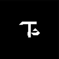 modern monogram initial bold futuristic concept TP techno style letter vector