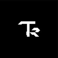 modern monogram initial bold futuristic concept TR techno style letter vector