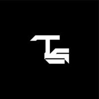 modern monogram initial bold futuristic concept TS techno style letter vector