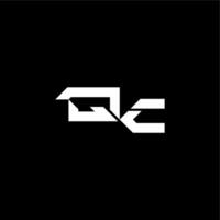 modern monogram initial bold futuristic concept QC techno style letter vector