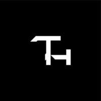 modern monogram initial bold futuristic concept TH techno style letter vector