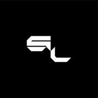 modern monogram initial bold futuristic concept SL techno style letter vector