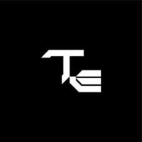 modern monogram initial bold futuristic concept TE techno style letter vector