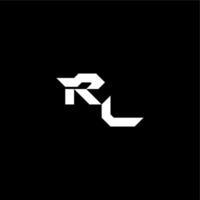 modern monogram initial bold futuristic concept RL techno style letter vector