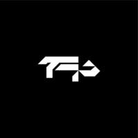 techno style FP bold futuristic concept modern monogram initial letter vector