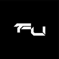 techno style FU bold futuristic concept modern monogram initial letter vector