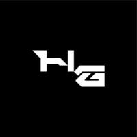 techno style modern monogram initial letter bold futuristic concept HG vector