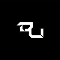 techno style DU bold futuristic concept modern monogram initial letter vector
