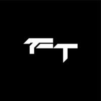 techno style FT bold futuristic concept modern monogram initial letter vector