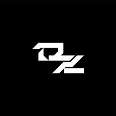 techno style DZ bold futuristic concept modern monogram initial letter