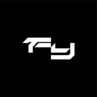 techno style FY bold futuristic concept modern monogram initial letter vector