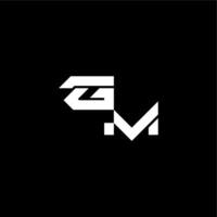 techno style modern monogram initial letter bold futuristic concept GM vector