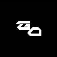 techno style modern monogram initial letter bold futuristic concept GO vector