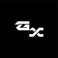 techno style modern monogram initial letter bold futuristic concept GX vector