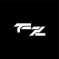 techno style FZ bold futuristic concept modern monogram initial letter vector