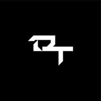 techno style DT bold futuristic concept modern monogram initial letter vector