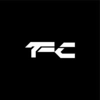 techno style FC bold futuristic concept modern monogram initial letter vector