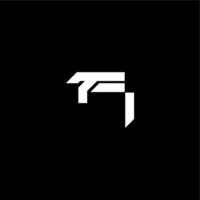 techno style FI bold futuristic concept modern monogram initial letter vector
