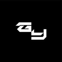 techno style modern monogram initial letter bold futuristic concept GY vector