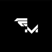 techno style EM bold futuristic concept modern monogram initial letter vector