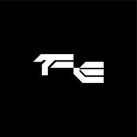 techno style FE bold futuristic concept modern monogram initial letter vector