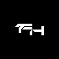 techno style FH bold futuristic concept modern monogram initial letter vector